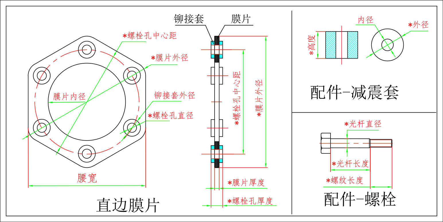 直邊膜片